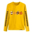 thumbnail image 4 of Kaprioy Fall Sweatshirt for Women Pumpkin Sweatshirt Pullover Tis Early Fall Fashion Season Sweater Football Shirt Halloween Long Sleeve Shirt Yellow, S, 4 of 4