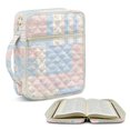 thumbnail image 2 of HELLHERO Quilted Bible Cover Case with Pastel Floral Patchwork, Polyester Zippered Bible Protector Bag for Women Girls Daily Bible Study, 2 of 9