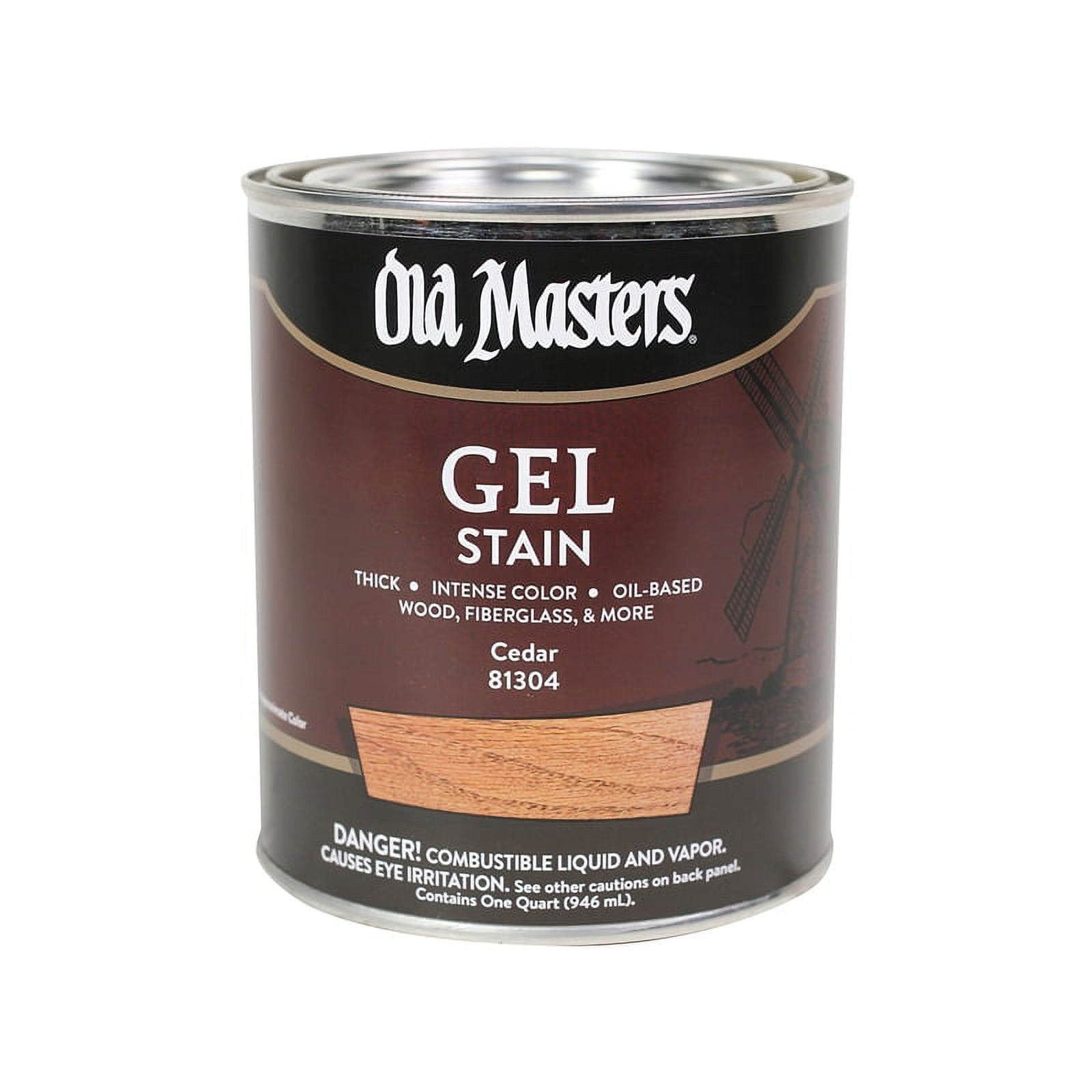 qt Old Masters 81304 Cedar Gel Stain Oil-Based Stain
