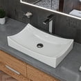 thumbnail image 1 of Pemberly Row White 26" Fancy Rectangular Above Mount Ceramic Sink, 1 of 5