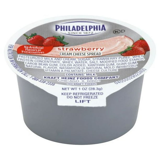 Philadelphia Strawberry Cream Cheese, 1 Ounce 100 per case