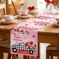 thumbnail image 5 of Valentine's Day Table Runner 72 Inches Long Farmhouse Dress Scarves, Ombre Pink Love Tree Truck Roses Plaid Dining Tablerunner for Coffee Table/Kitchen Island/Party Décor, 13" x 72", 5 of 8