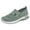 Green, variant on Women’s Shoes Knit Dress Shoes Round Toe Slip On Walking Flats Shoes for Woman Low Wedge Comfort Soft Shoes Gray 8.5