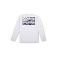 thumbnail image 2 of Mens UPF 30+ Rashguard Swim Tee Long Sleeve Running Shirt Swimwear Swim Shirts with Design, White/Navy (UPF 30+), Size: L, Endless Summer, 2 of 2
