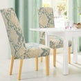thumbnail image 3 of PiccoCasa 4Pcs Removable Stretchy Slipcovers Floral Dining Room Chair Covers, Yellow, 3 of 5