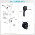 thumbnail image 6 of Wowow Single Handle 7-Spray Shower Faucet 1.8 GPM with Handheld Shower and High Pressure in Matte Black (Valve Included), 6 of 7