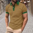 thumbnail image 3 of IYTR Short Sleeve Shirts For Men Loose Lightweight Classic T Shirts Solid Color Business Casual Tshirt Lapel Button Comfortable Blouses (Coffee,XXL), 3 of 5