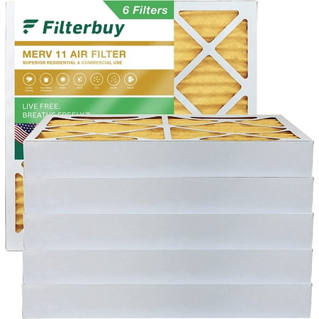 

Filterbuy 12x12x4 MERV 11 Pleated HVAC AC Furnace Air Filters (6-Pack)