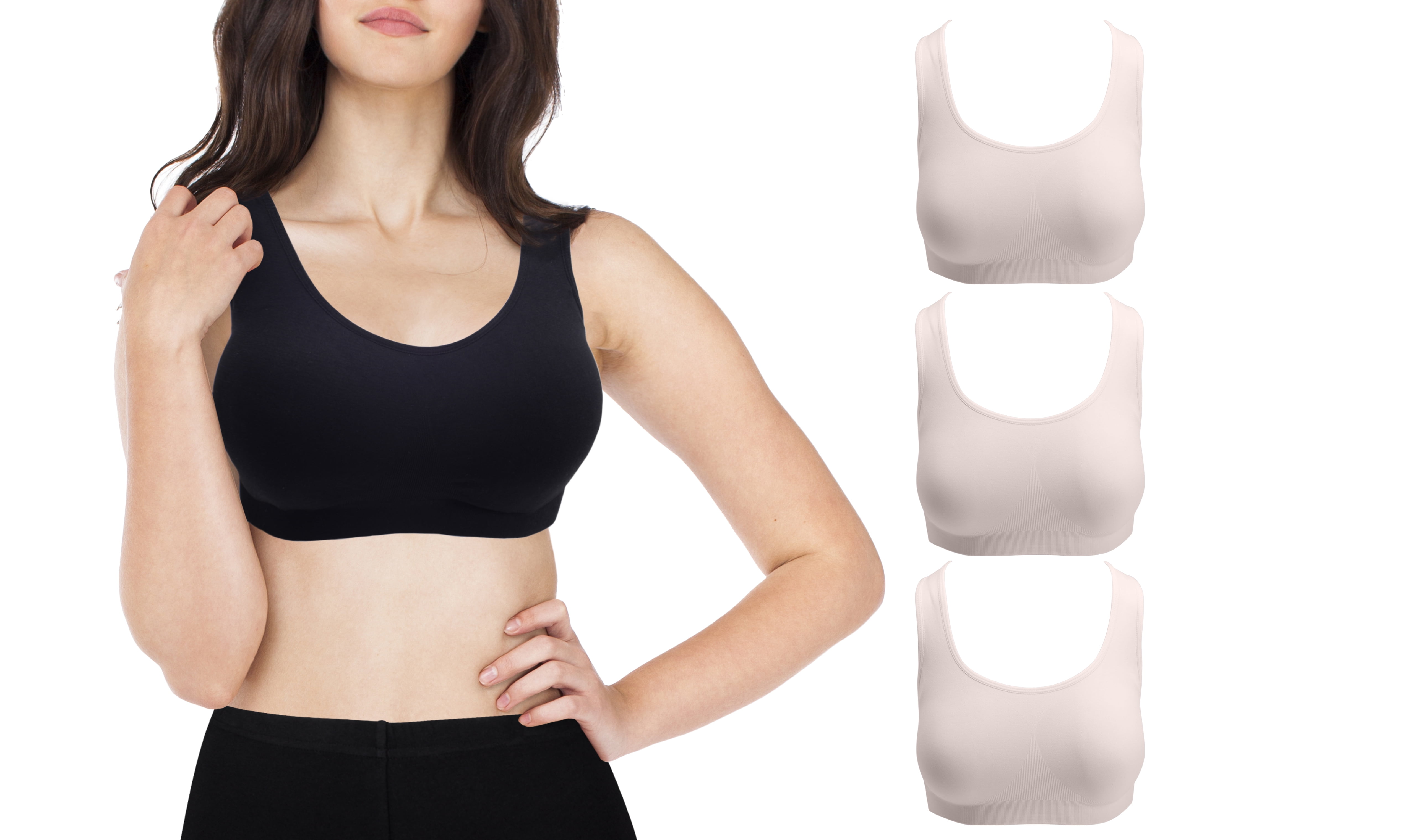 Women's Premium Padded Sports Bra 3 Pack