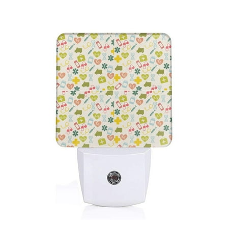 

Sigee Medical Icons for Night Lights Plug into Wall Dusk to Dawn Sensor Warm White Led Night Light 0.5W for Kid Hallway