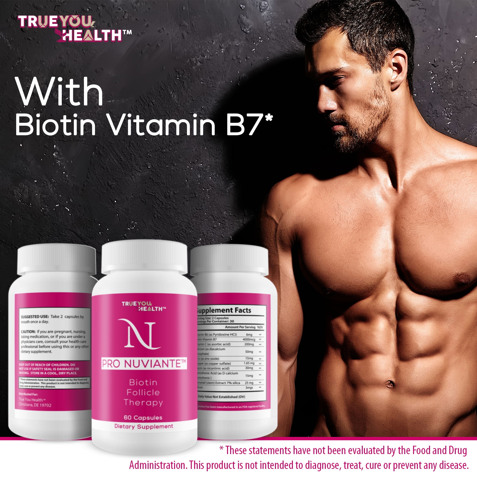Pro Nuviante - Biotin Follicle Therapy - Support Strong, Thick, Healthy Hair Growth - Aid Blood Flow to Scalp - Boost Oxygen and Nutrient Delivery to Hair Follicles - Help Reduce Breakage & Hair Loss