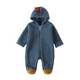 thumbnail image 1 of Mamelucos con capucha de animales para bebés Niños pequeños de una pieza Otoño Invierno Coral Fleece, 1 of 8