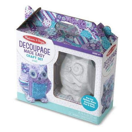 - Melissa & Doug Decoupage Made Easy Owl Paper Mache Craft Kit With Stickers