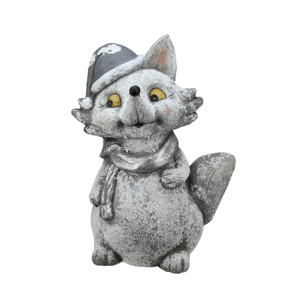 Northlight Weathered Whimsical Silver Fox Christmas Decoration - 18" - Grey