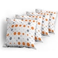 thumbnail image 5 of Ambesonne Geometric Throw Pillow Cover 4 Pack, Abstract Hexagons Pattern, 16", Orange Grey Pale Grey, 5 of 7