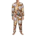 thumbnail image 4 of Bingfone Men'S Pajama Set 2 Piece Loungewear Pjs, Long Sleeve With Pajama Pants-Colorful Seashells, 4 of 9