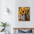 thumbnail image 3 of COMIO Rustic Farmhouse Sunflowers Wall Art Country Yellow Flowers Painting Canvas Wall Art Prints Wood Board Artwork Picture Canvas Painting Home Decor For Bedroom Living Room, 3 of 4