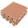 thumbnail image 1 of GOOHOCHY 12PCS Non Slip Interlocking Foam Tiles Brown for Indoor Workouts Living Room, 1 of 5