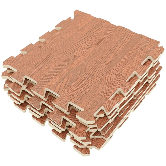 KHBUAB Square Interlocking Floor Mats Brown EVA Foam 12Pcs 12.6x12.6x0.4In