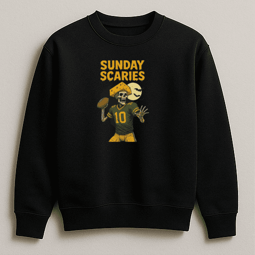 Funny Sunday Scaries Football Quote Sweatshirt with Game Day Humor Graphic Print, up to size 5XL