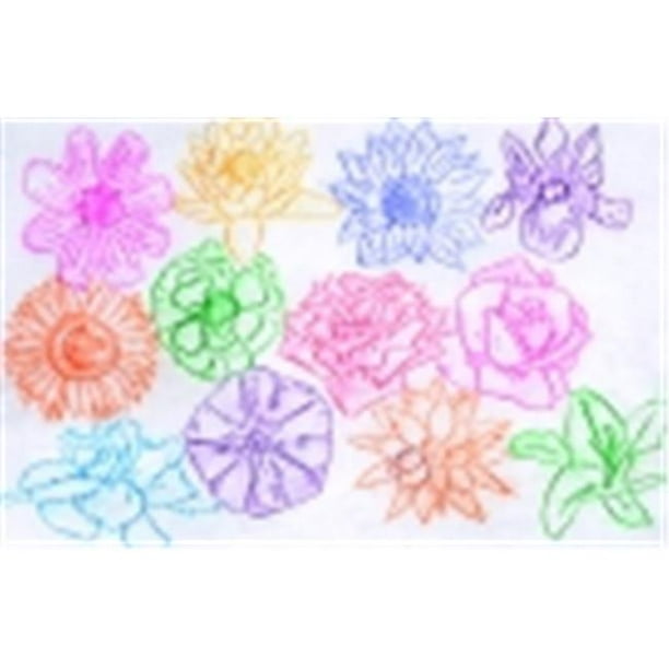 Roylco Flowers Rubbing Plate 4.5 x 6.5 in. Set 16