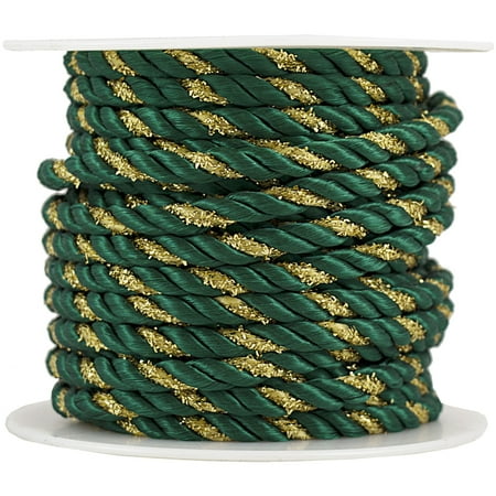 UPC: 0609613742279 | JAM Rope Ribbon  15 Yards  Green with Gold  1/Pack