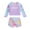 Purple, variant on Toddler Girls Swimwear Long Sleeve Two Piece Bathing Suit Leaf Print Crewneck Cute Swimsuits Summer Beach Pool Clothes for Kids Size 3-4T