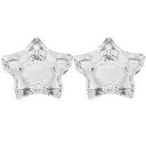 Transparent Glass Votive Candle Holders for Storage Use Star Shaped Tealight Holder 2pcs