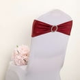 thumbnail image 2 of BalsaCircle 5 Burgundy Metallic Spandex Chair Sashes Silver Round Buckles Party Ceremony, 2 of 8