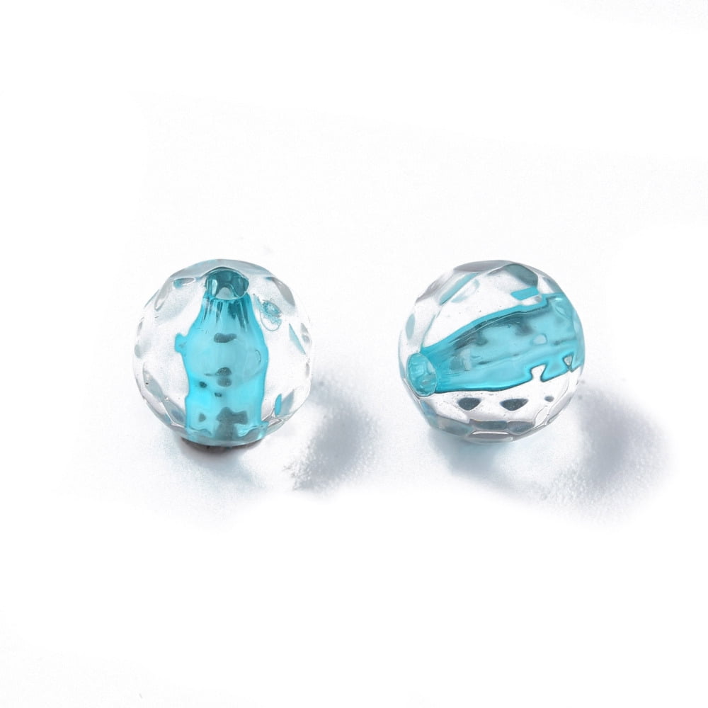 500gs Transparent Acrylic Beads Round Faceted Mixed color 8mm Hole: 1.6mm about 1810pcs/500g