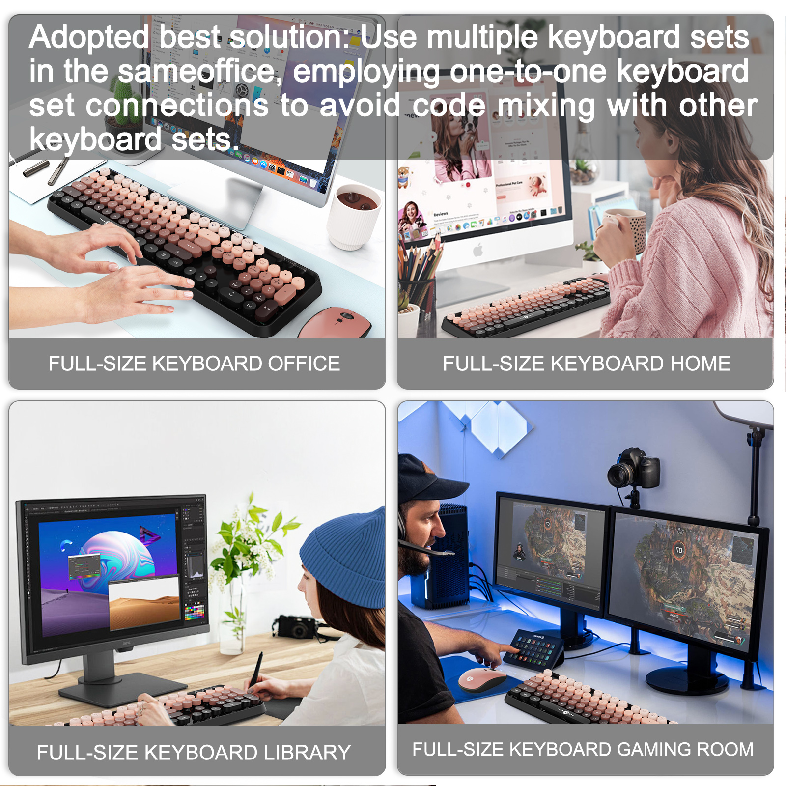 Usotso Wireless Keyboard and Mouse, Retro Typewriter Design photo 4