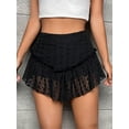 thumbnail image 3 of SUNSIOM Women's Summer Short Skirt, Eyelet Embroidery High Waist Ruffled A-Line Mini Skirt Streetwear, 3 of 6