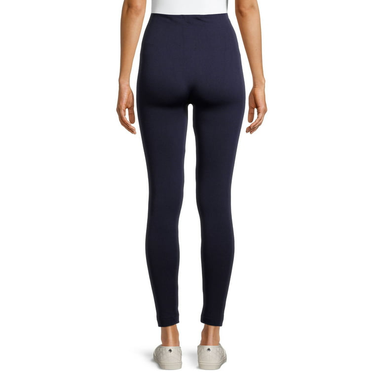 Sofra Women's Plus Sized Full Length Leggings-Navy Blue at  Women's  Clothing store