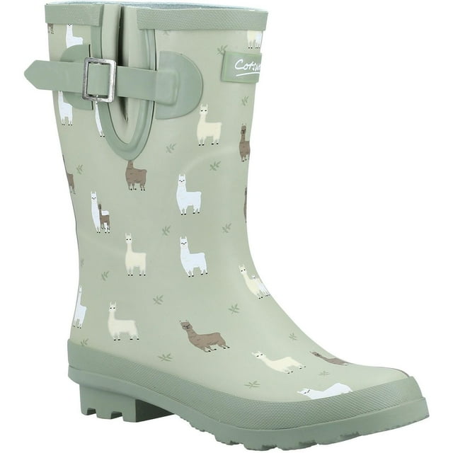 Cotswold Bottes de Pluie Mi-Mollet pour Femmes en Alpaga de Ferme