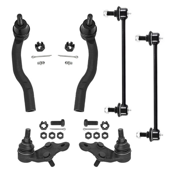 Detroit Axle - Front Lower Ball Joints Outer Tie Rods Sway Bars for 2007-2011 Toyota Camry 2008 2009 2010 Replacement