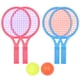thumbnail image 1 of 2 juegos de raquetas de tenis para niños de tamaño pequeño, juego de raqueta de tenis de plástico para jardín de infantes con 4 pelotas de tenis para niños y niñas (rojo + azul), 1 of 5