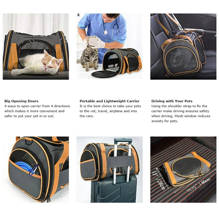 OKMEE Transport Bag with 4 Open Doors,5 Mesh Windows, Airline