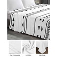 thumbnail image 5 of Twin XL Size Flat Sheet Only, Boho Black White Modern Stripes Soft Brushed Microfiber Bed Sheets, Farmhouse Abstract Art Hotel Quality Breathable Bedding Top Sheet, Easy Care, 66"x102", 5 of 9
