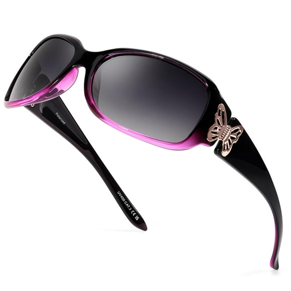 Lentes de Sol Polarizados LVIOE con Adorno de Mariposa para Mujer