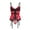 Red, variant on Generic Women Lace Boned Bustier Corset Sexy Girdle Lingerie Set Shapewear with Garter Belt Plus Size