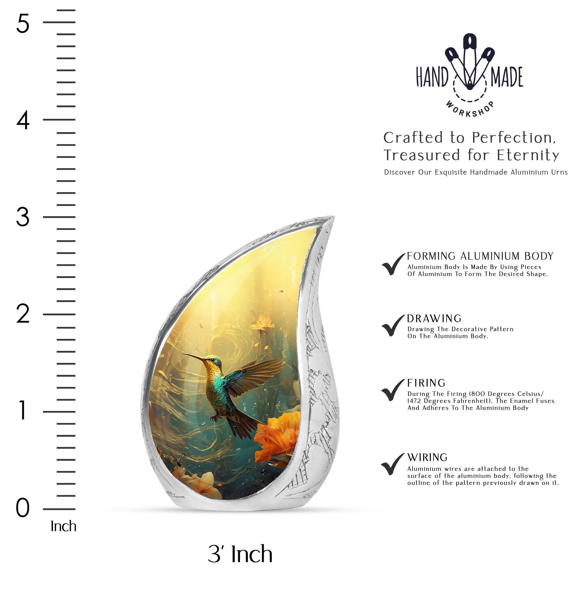 SUBSH Humming Birds Funeral Urns For Adult Ashes Men - Ashes Urns Human - Miniature Urns For Ashes - Pack Of 2 - Ash Urns For Humans - Ashes Keepsake - Small Ashes Keepsake