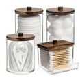 thumbnail image 6 of kkbbma under $5 3Pcs Cotton Dispenser, Cotton Ball Swab Dispenser Jar, Clear Plastic Storage Organizer Canister, Bathroom Cotton Pad Container, Cosmetic Organization Jar, 10oz Transparent Storage Jar, 6 of 9