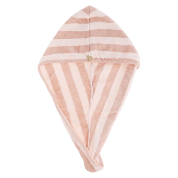 1 Pc Women Breathable Stripe Hair Drying Towel for Bathroom Vacation Pink Orange Coral Velvet