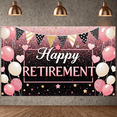 thumbnail image 5 of Pink Heart Theme Retirement Banner Gold Stars Design Happy Retirement Display Glittery  Black Background Retirement Party Backdrop for Retirement Party Indoor Celebration Photo Shoot, 5 of 8