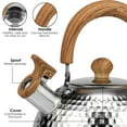 thumbnail image 2 of SUTENGDA 3/2L Tea Kettle Anti-scald Handle Rustproof Whistling Tea Kettle Food Grade Stainless Steel Stove Top Tea Kettle Even Heating Whistling Kettle Teapot Kitchens Gas Stove Induction, 2 of 10
