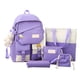 thumbnail image 2 of Mochila De Colores En Contraste 5 bolsas de campus con estuche para lápices antiarañazos para viajes de trabajo (púrpura) Tmvgtek Para Estrenar, 2 of 9