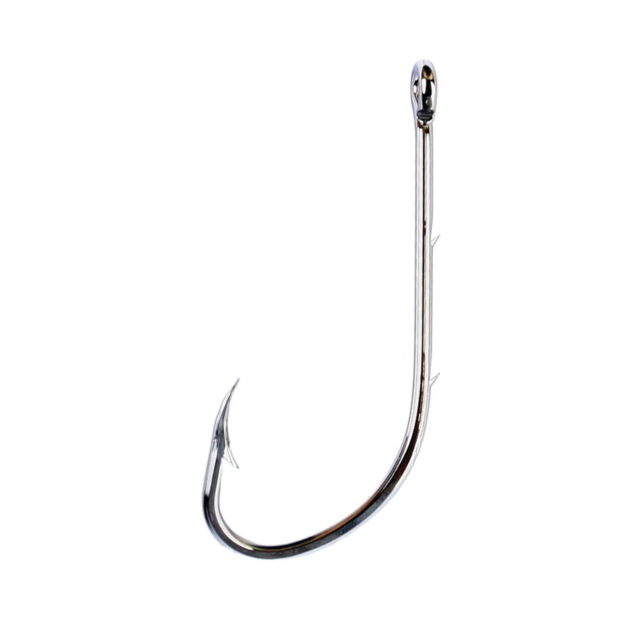 (2 pack) Eagle Claw 189AH-1/0 Baitholder 2-Slice Offset Hook, Nickel, Size 1/0, 8 Pack