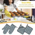 thumbnail image 5 of Naloa Blue Flower Oven Mitts and Pot Holders 4 pcs Set, Cooking Baking Grilling Kitchen Oven Glove for Cooking, 5 of 6