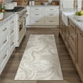 thumbnail image 7 of BERTHMEER 2'x6' Abstract Runner Rugs for Hallways Bathroom Bedroom Entryway Entrance Kitchen Washable Non Slip Modern Contemporary Distressed Indoor Runner Rugs,Beige, 7 of 7
