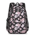 thumbnail image 2 of Skull and Butterfly Gothic Pattern Backpack for School, Cute School Bag with Adjustable Shoulder Straps and Padded Back, 16.9"x12.6"x5.9", 2 of 5